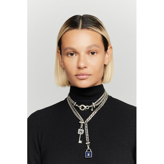 Colar Tie Cadeado Enchant Prata Boho